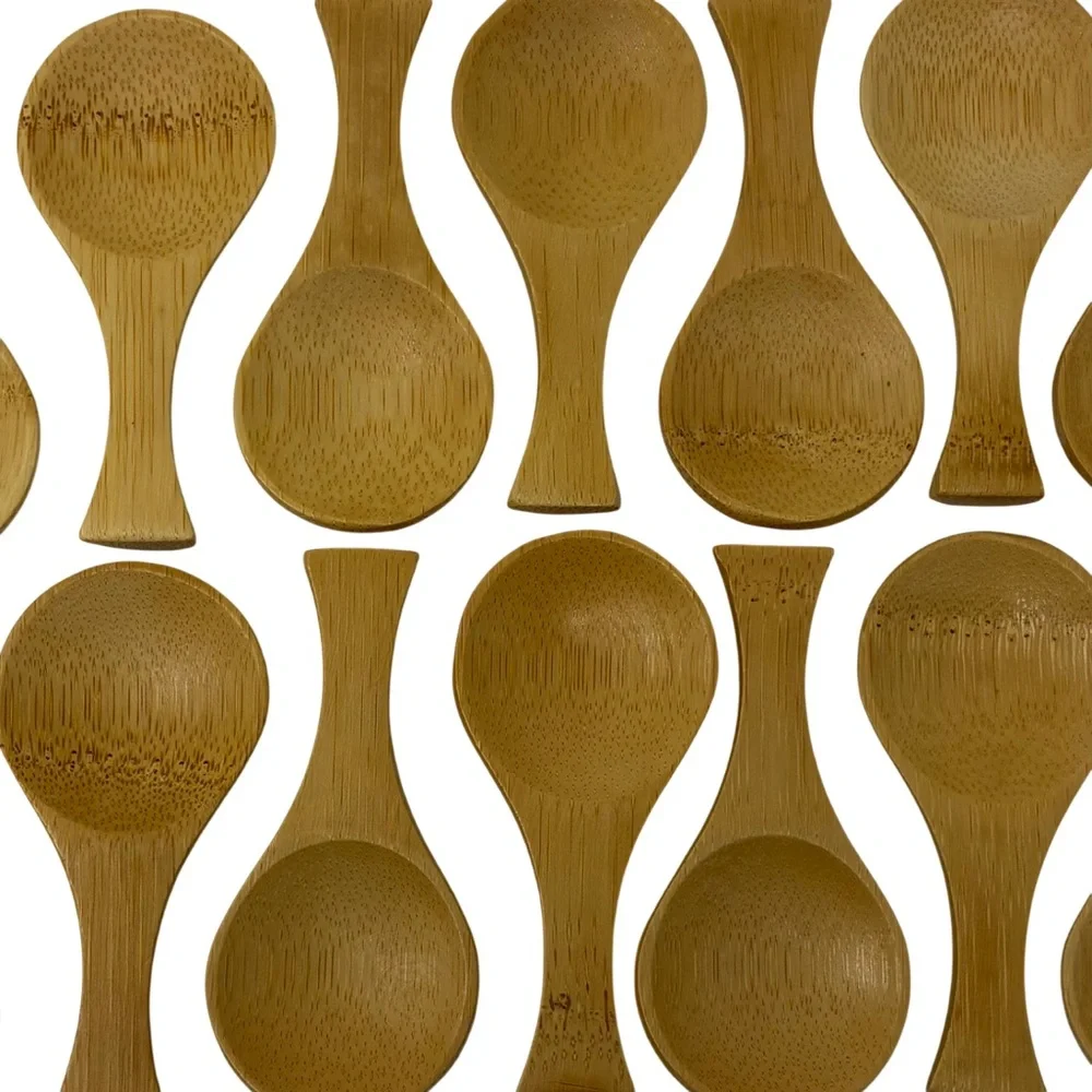 Bamboo Mini Spoons Set Of 16 Condiments Spice Eco-Friendly Unbranded Lightweight